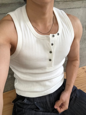 【Muscle Fit】Layered Ribbed Heley Neck Tank Top (3color)
