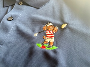 RUGBY DOG GOLF 刺繍POLO 紺