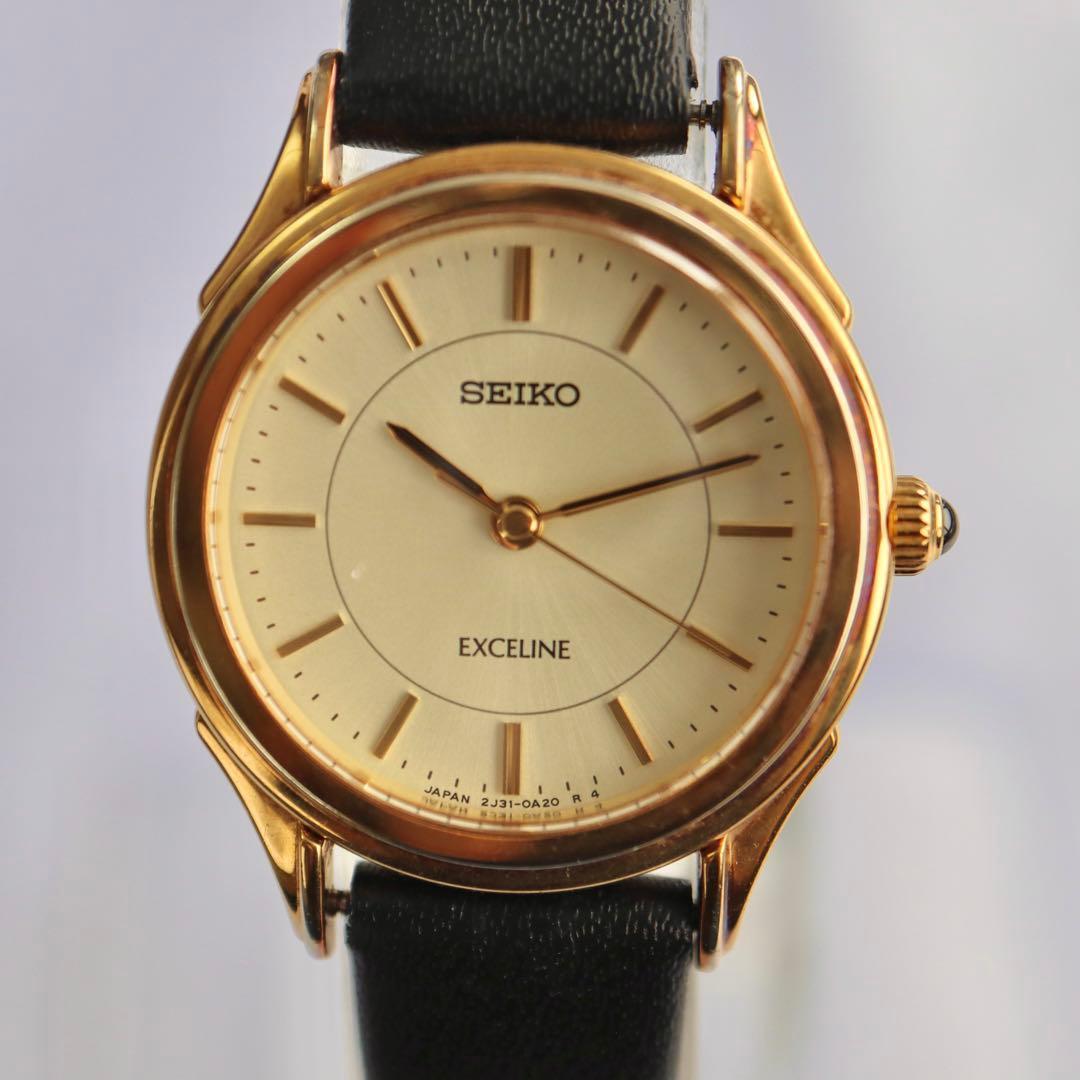 SEIKO エクセリーヌ ゴールドラウンド レディース腕時計 16744 | classico
