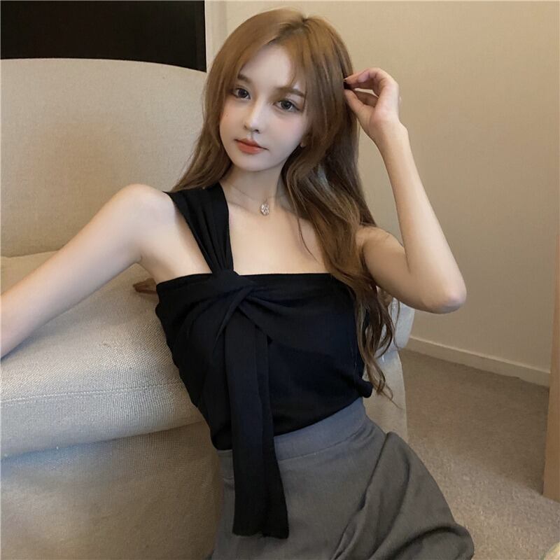 トップス サマー薄手ショートニットノースリーブ 夏物 1号婦人36583437491