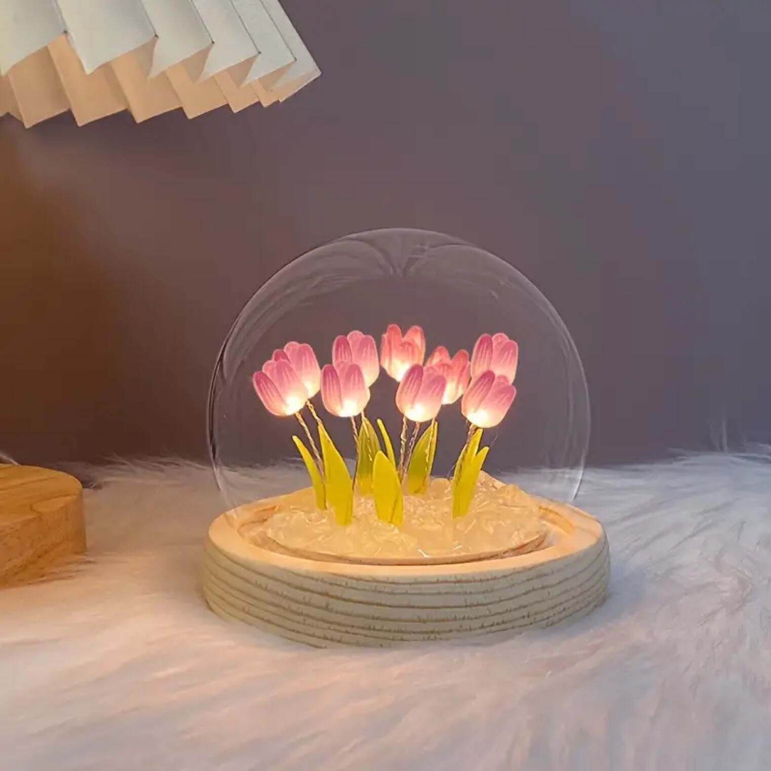 レトロなチューリップ ライト ベットサイドライト 韓国インテリア 花瓶オレンジ Mini stand light 6色 レトロミニスタンド ドールハウスナイト ライト