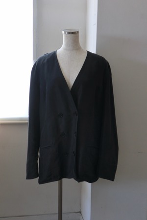 Euro silk collarless double jacket