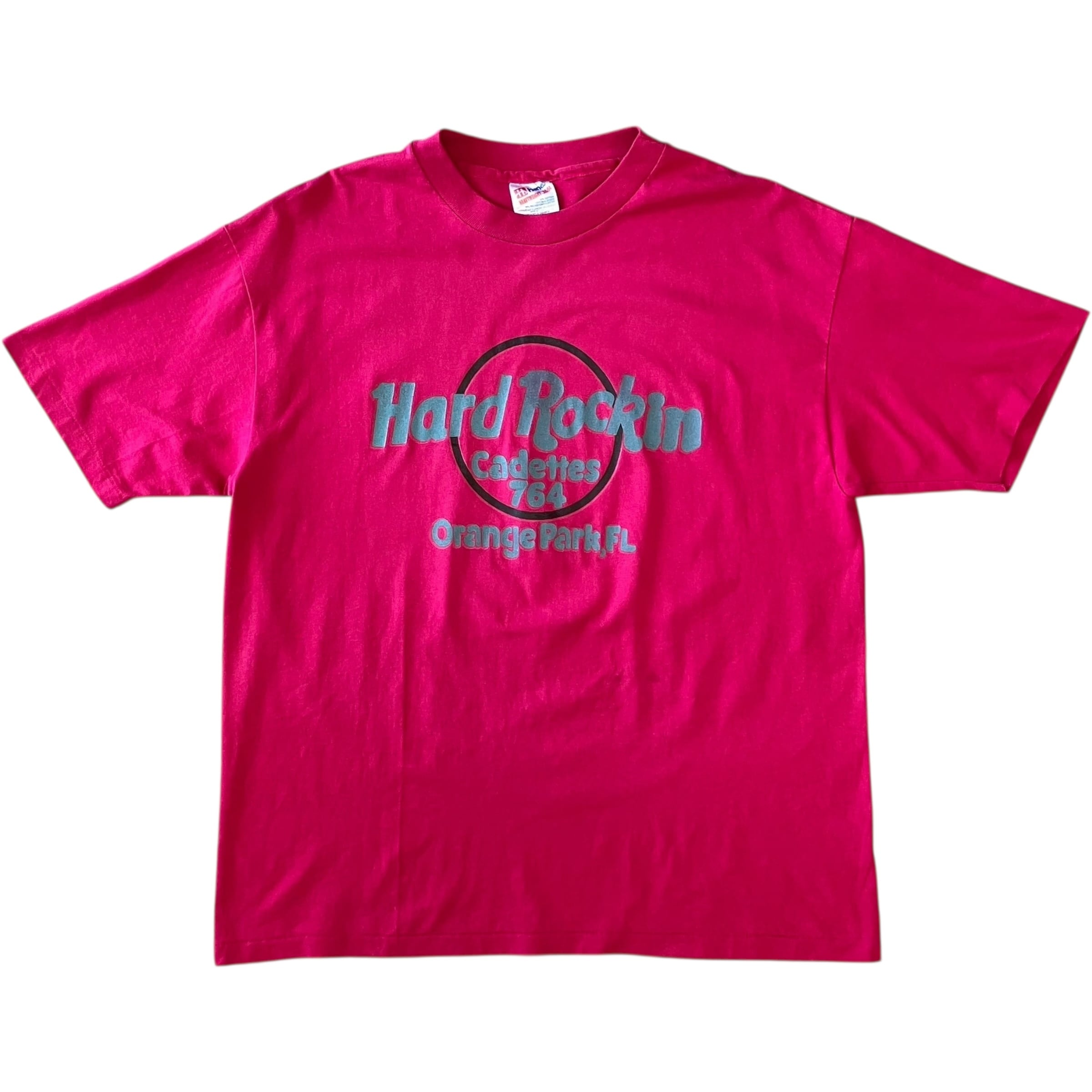 《XL》Hanes ハードロック90s usa製 プリントTee シングルステッチ No.2497