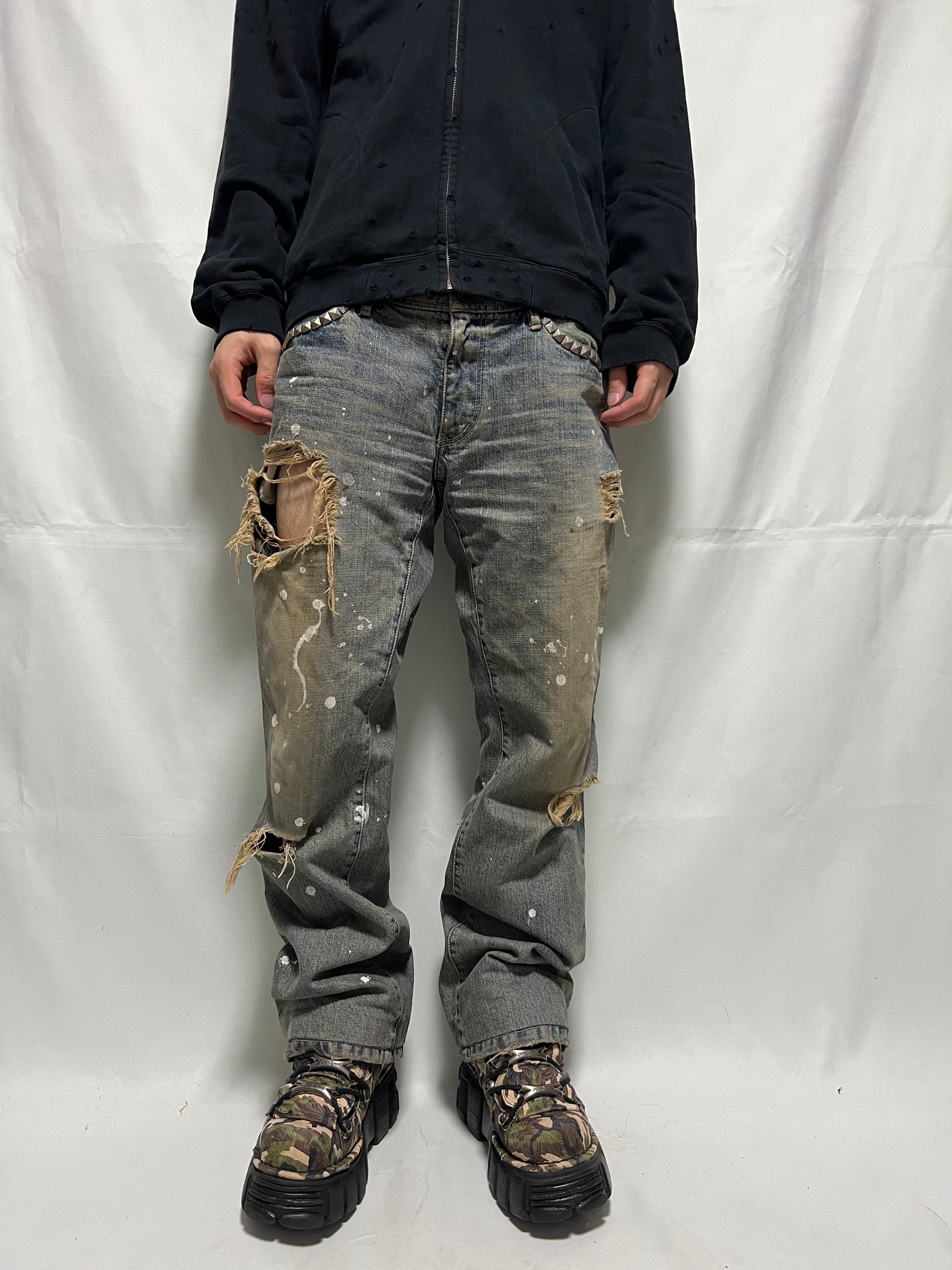 【TETE HOMME】テットオム CRASH FLARE DENIMcotton100%