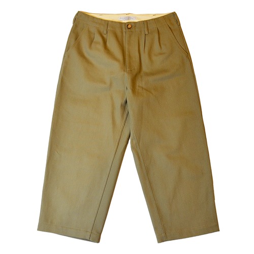 CC COTTON TWILL 2TUCK TROUSERS　-OLIVE-