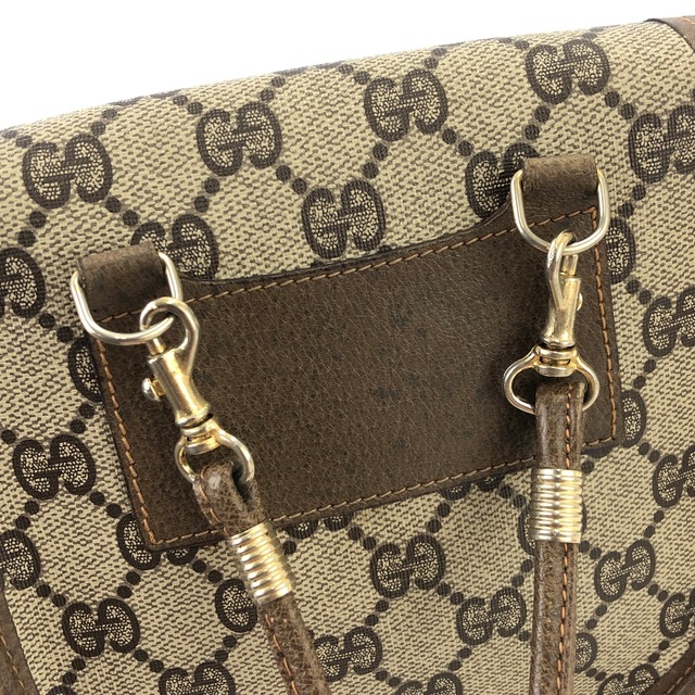 GUCCI 　グッチ　GGプラス　タッセル　ミニバッグ　ショルダーバッグ　ブラウン　vintage　ヴィンテージ　オールド　peeyt4