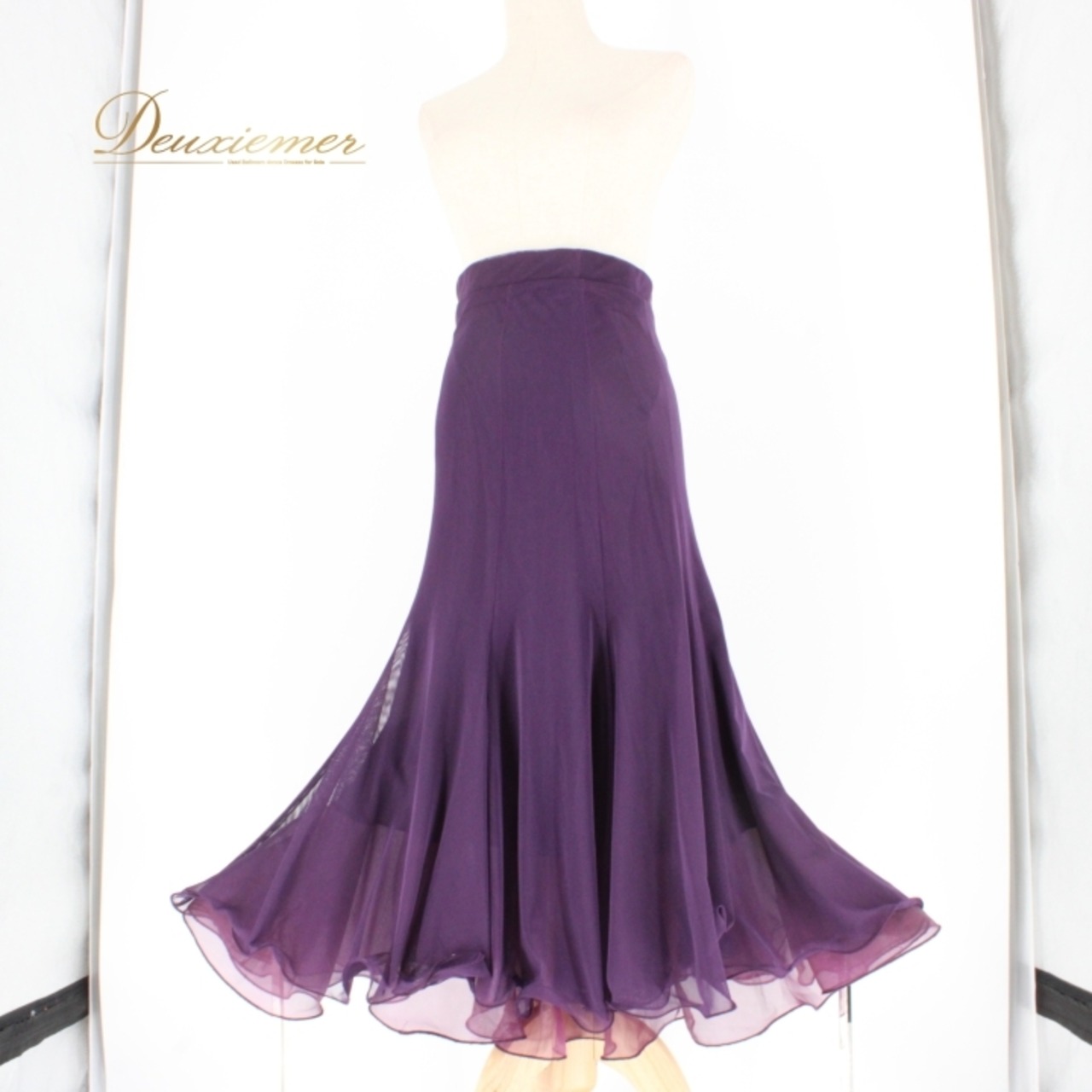 社交ダンス 衣装 スタンダード スカート レッスンウェア レディース 紫 レース 無地 シンプル パープル系 練習着 フォーマル 上品 気品 舞台用 ダンス ヴィヴァルディ ふんわり 二重スカート 薄手 おしゃれ エレガント 腰ゴム 伸縮性 美しい シルエット レディースファッション 体型カバー ストレッチ フレアスカート 練習用 競技用 発表会 プロフェッショナル