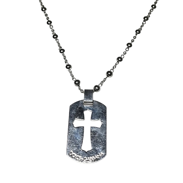 DOLCE&GABBANA metal open-work cross pendant necklace