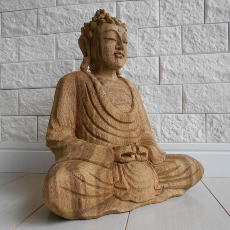 一刀彫 仏陀坐像 26cm 仏像 仏陀 ブッダ オブジェ 仏像の置物 仏陀の