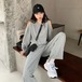 ✞ カジュアルラウンドネックトップス ハイウェストギャザーパンツ 大人女子☆ ロング ✞ゴスロリ SM ミリ 甘ロリ クラロリ 和ロリ エレガント 黒ロリ 姫ロリ 華ロリ BB-BB86466105711