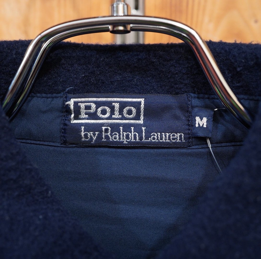 90s ralphlauren フリースシャツ M/ラルフローレン ネイビー | 古着屋