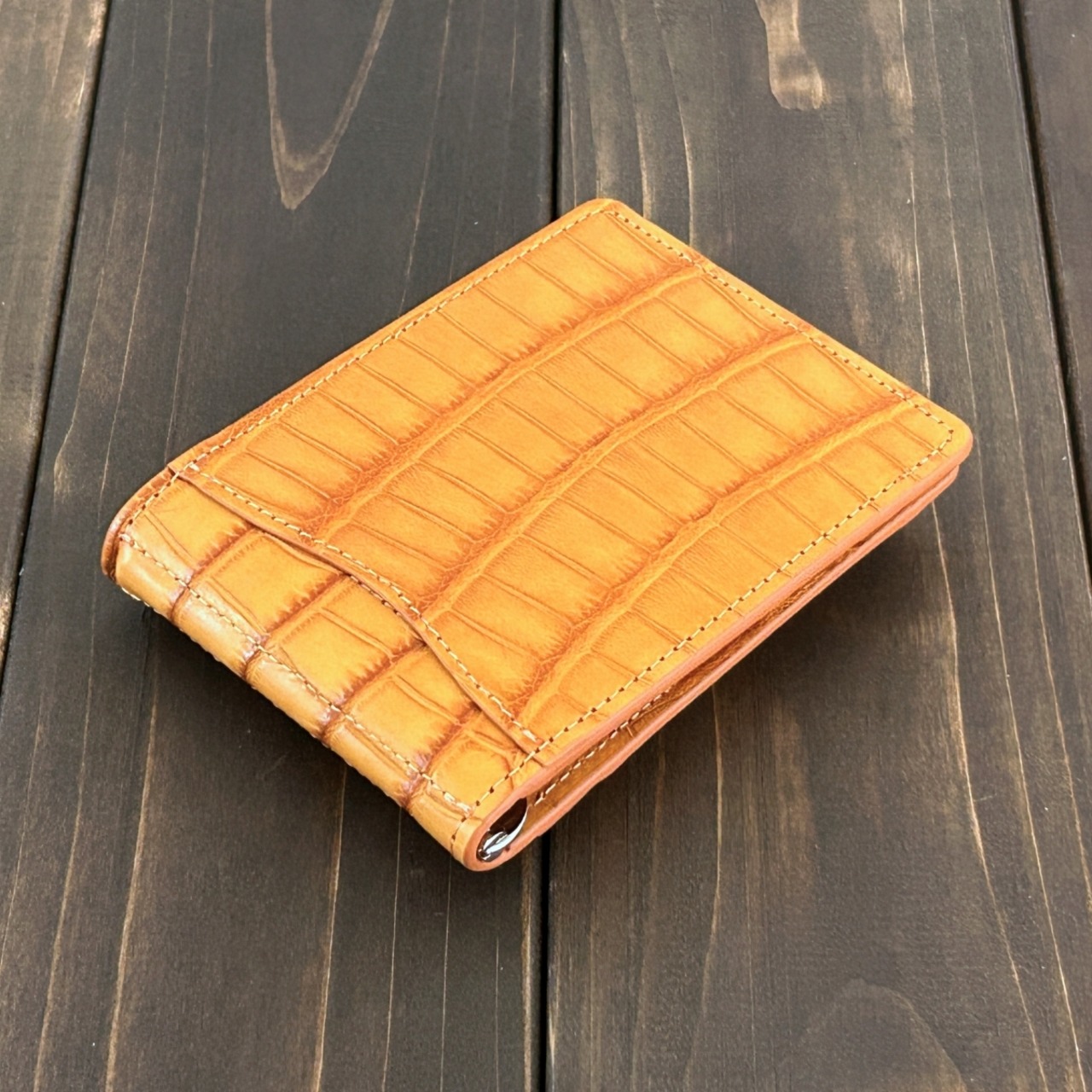 アリゲーター 無双 マネークリップ クラシック キャメル