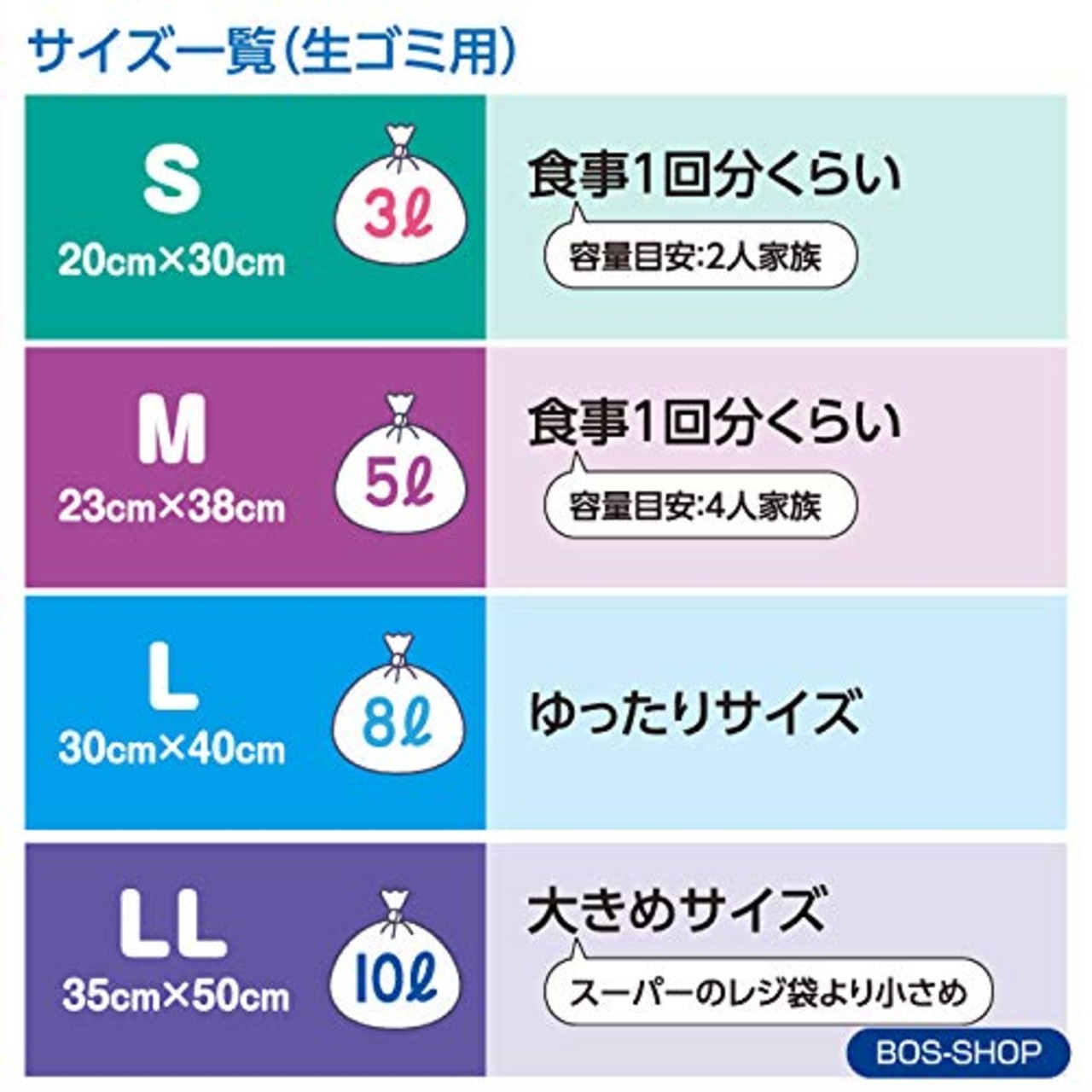 驚異の防臭袋 BOS (ボス) 生ゴミが臭わない袋 生ゴミ処理袋【袋カラー：白】 (Sサイズ 100枚入)