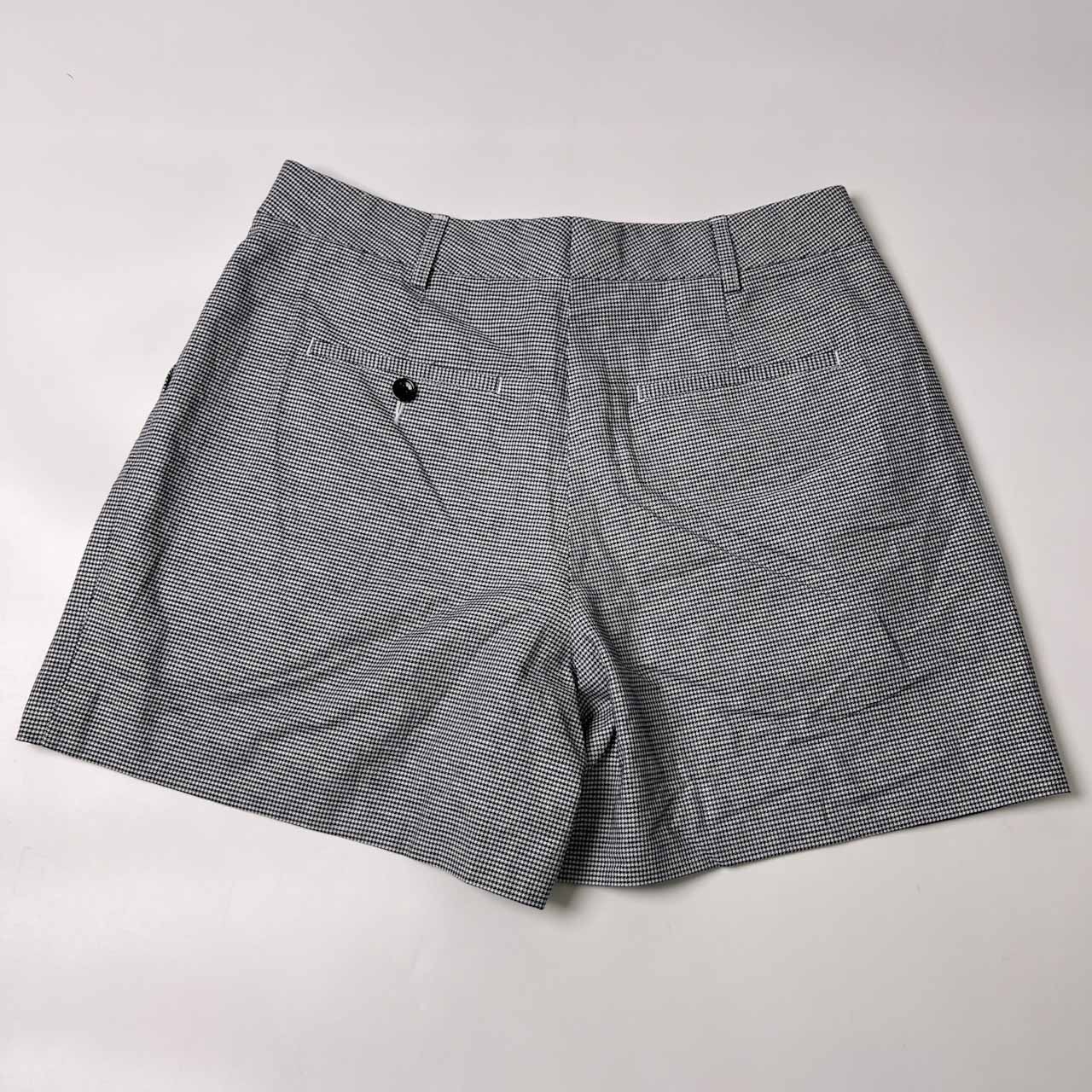 リネン混 LACOSTE LIVE ラコステ ライブ 千鳥柄 タック キュロット M/ブラック×ホワイト レディース