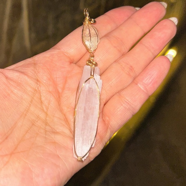 《ソウル・ユニオン》 【魂の統合を促し、本来の使命へ導く】 フェナカイト＆クンツァイト　☆Temple Codes of Egypt — 神殿に刻まれた覚醒のコード☆ワイヤージュエリー