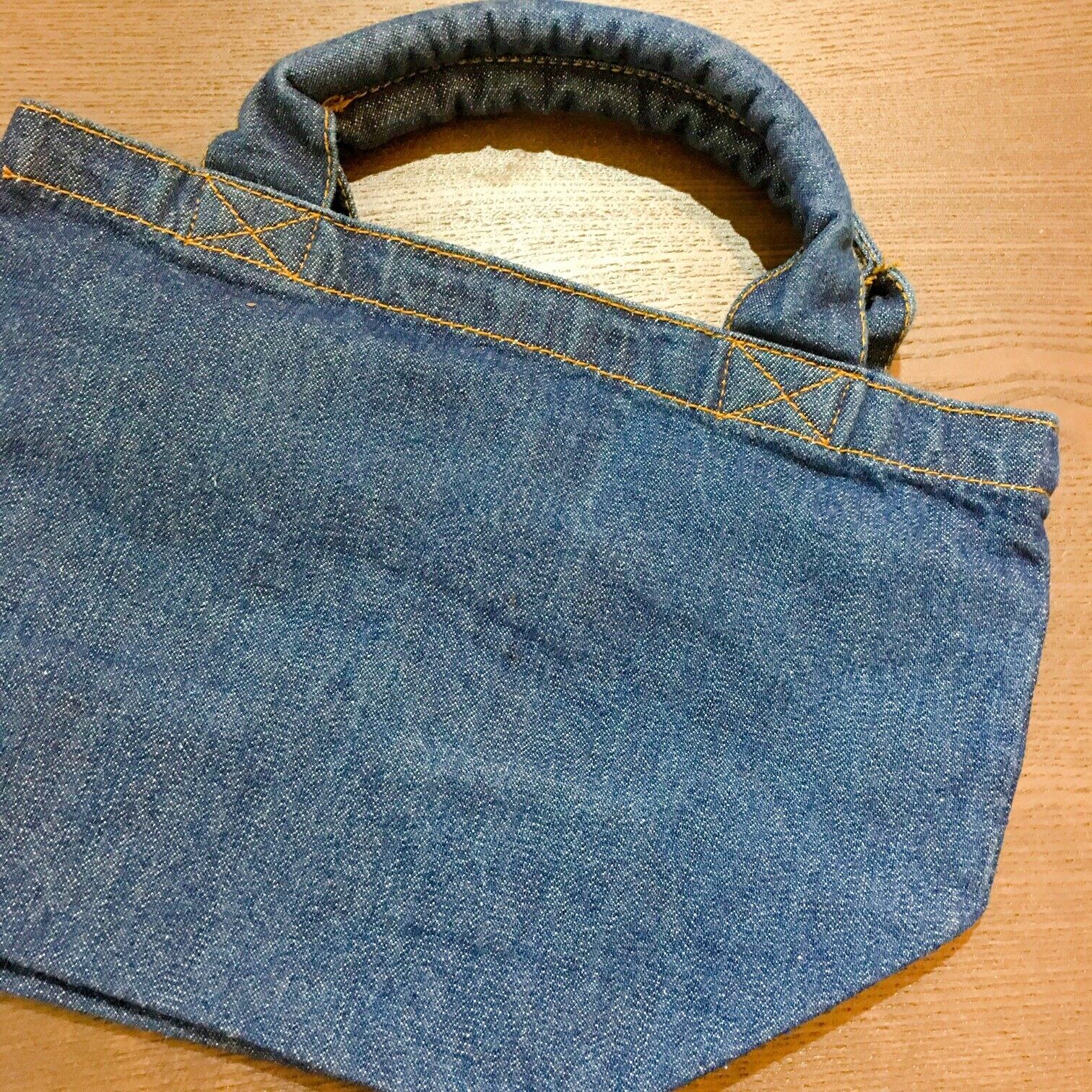 【貴重】三革屋denim オリジナル ショルダーバッグ 手づくり デニムバッグ