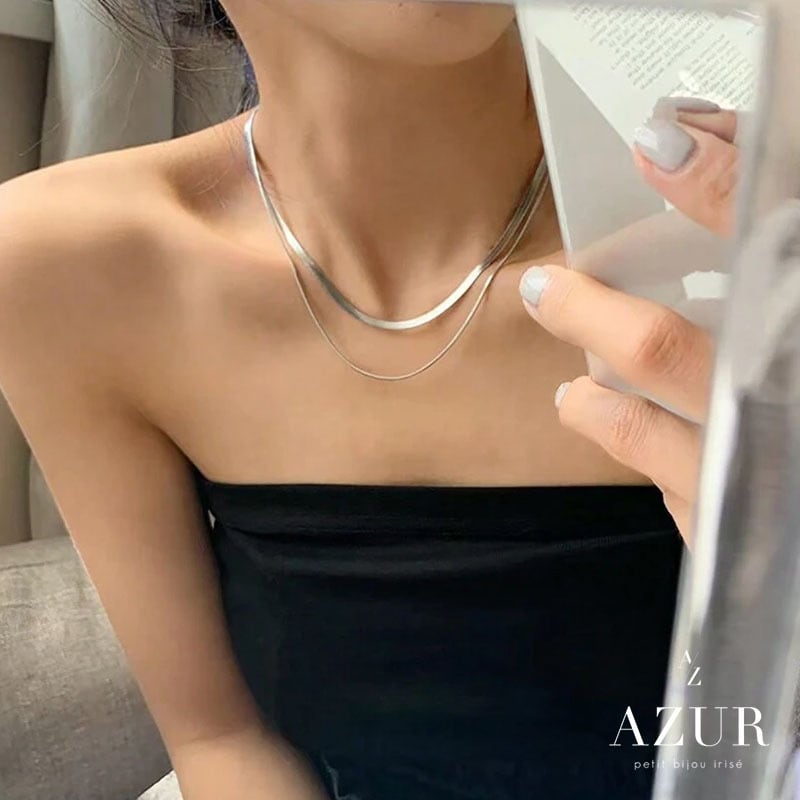 デュアルシルバーネックレス