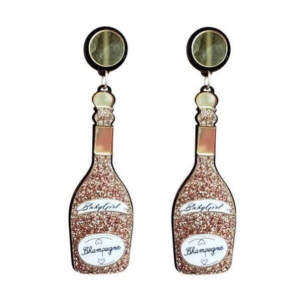 シャンパンピアス イヤリング シャンパンボトル パーティ パーティアクセサリー 女子会 イベント おしゃれ