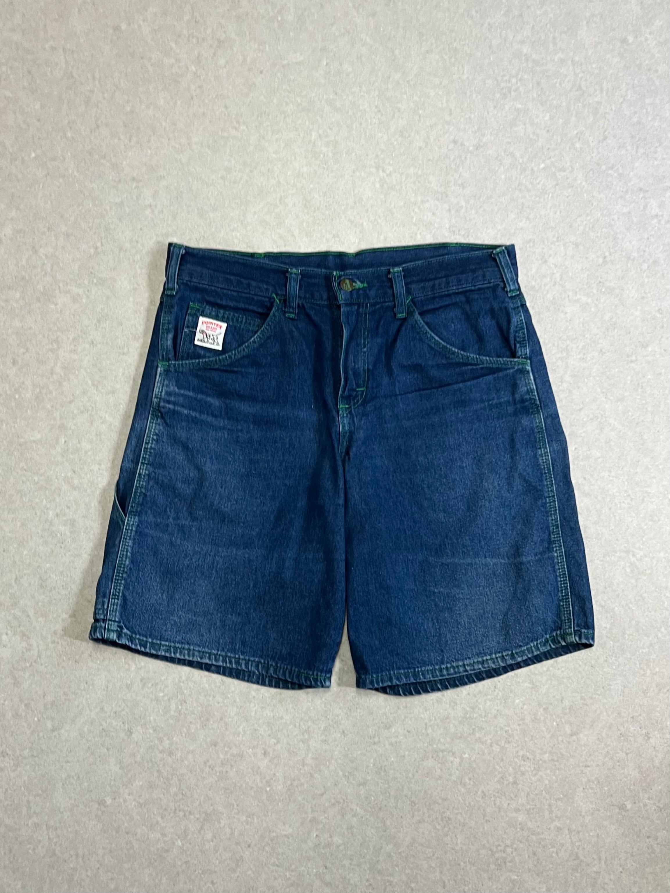 80s OLD STUSSY/Denim Shorts/USA製/黒タグ/W34/BIG OL JEANS/デニム