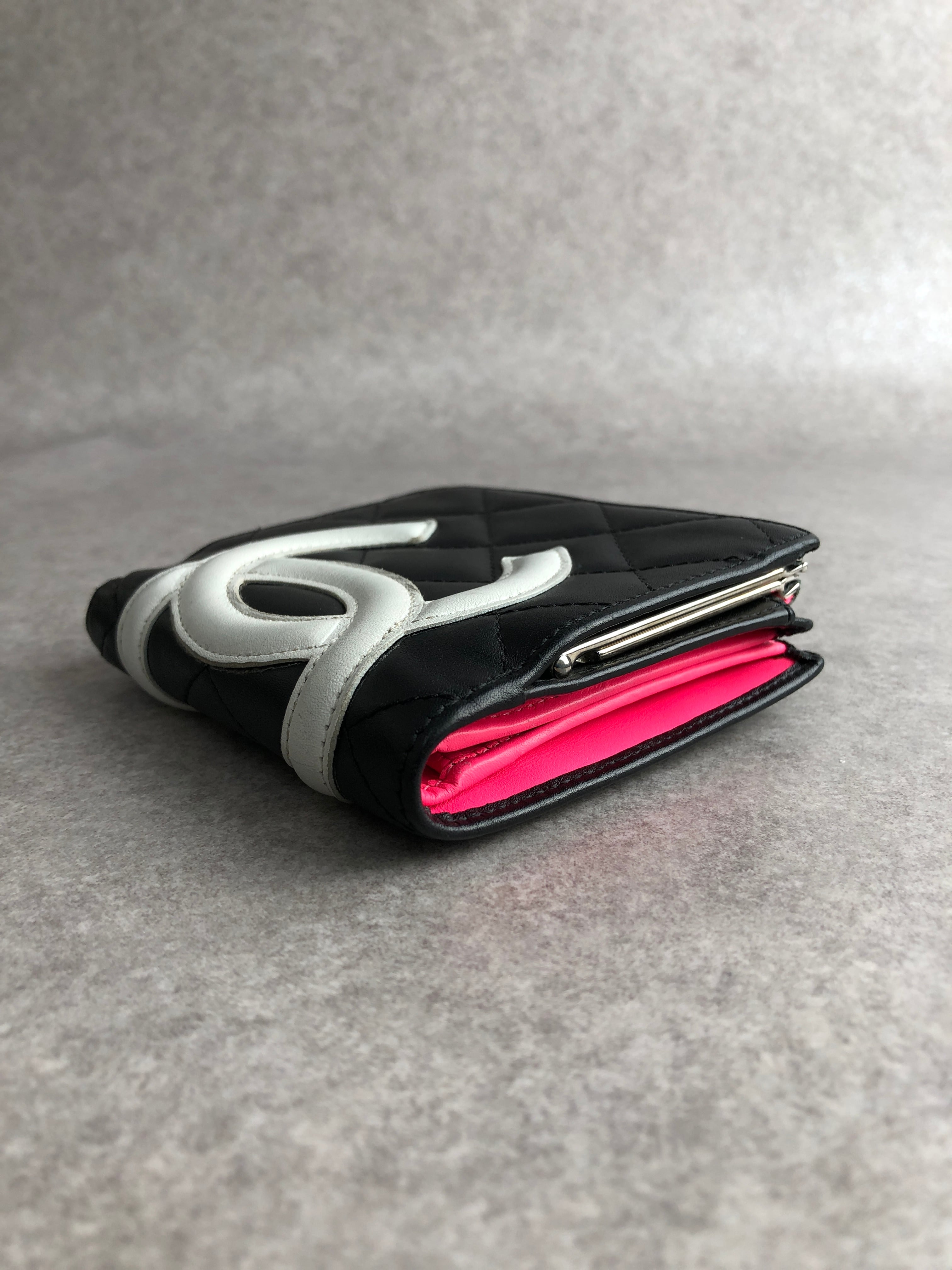 CHANEL シャネル カンボンライン 財布 ブラック ココマーク レザー 二