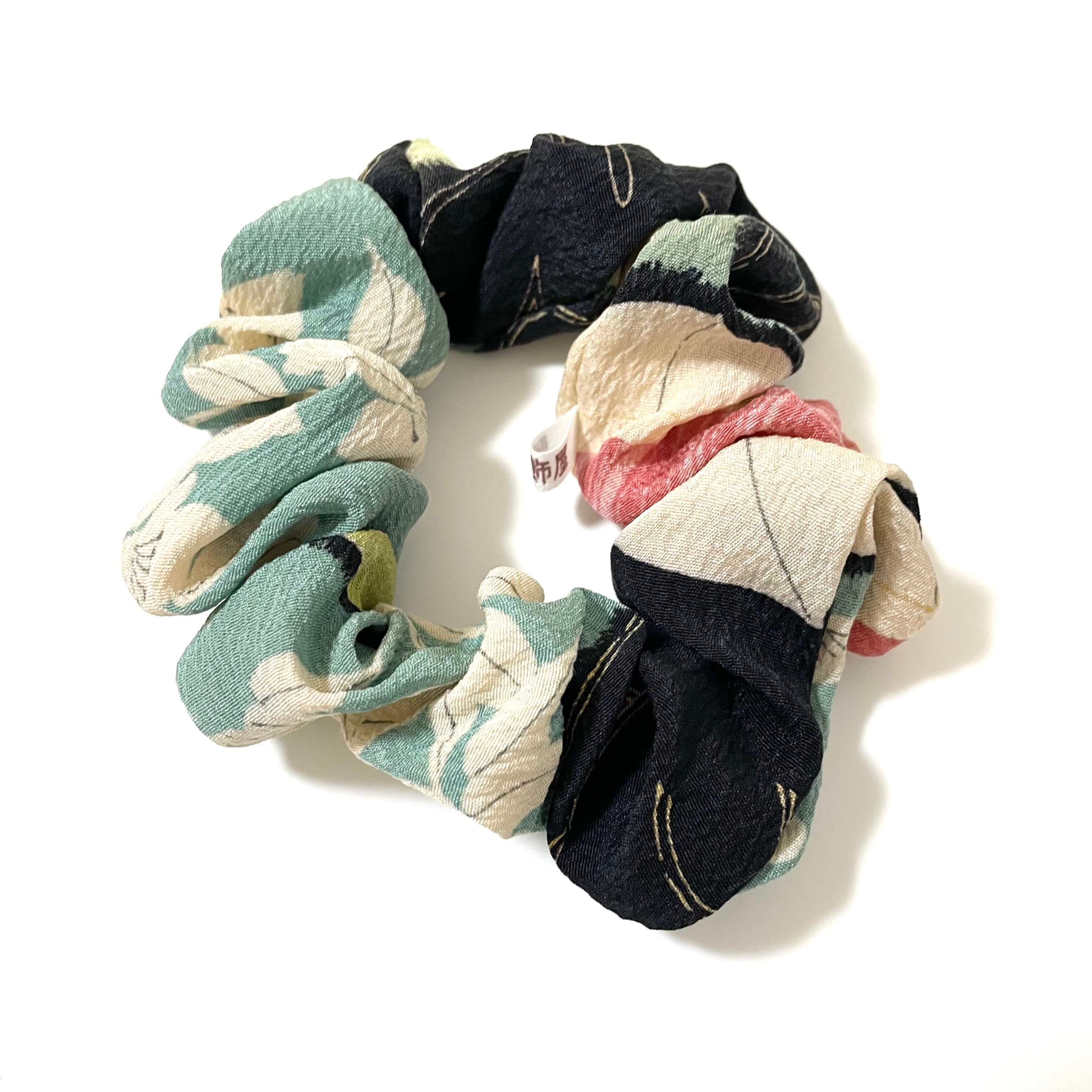 Japanese KIMONO silk 細シュシュ 着物 和風 若草色 | NANOBROTHERS