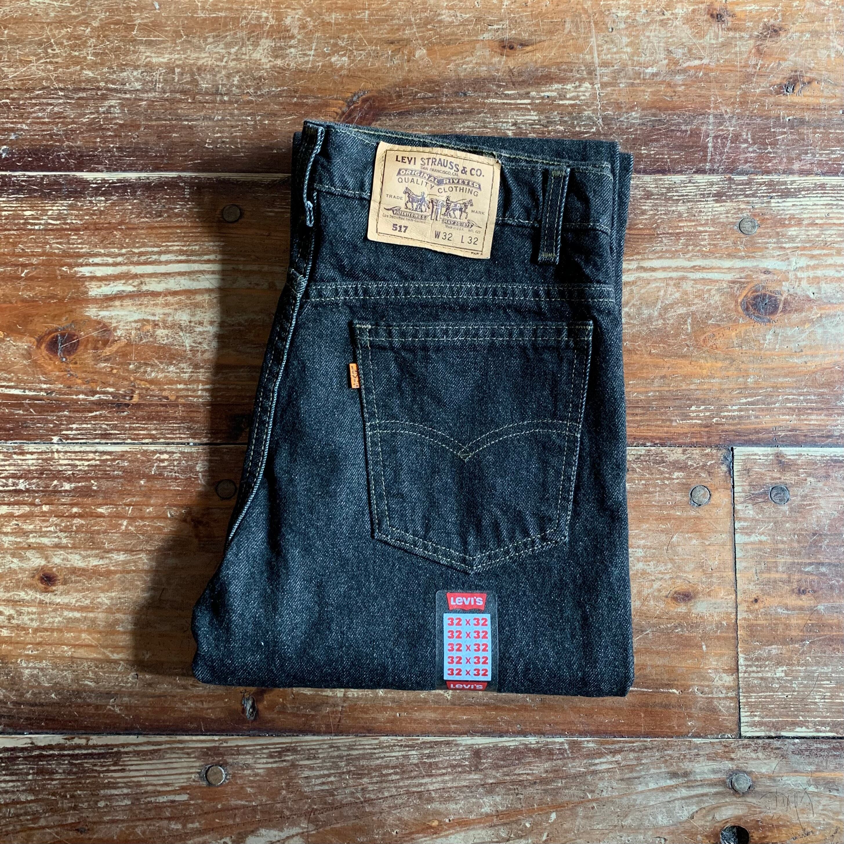 Deadstock "Levi's 517" Black jeans made in USA/W32 Orange Tab