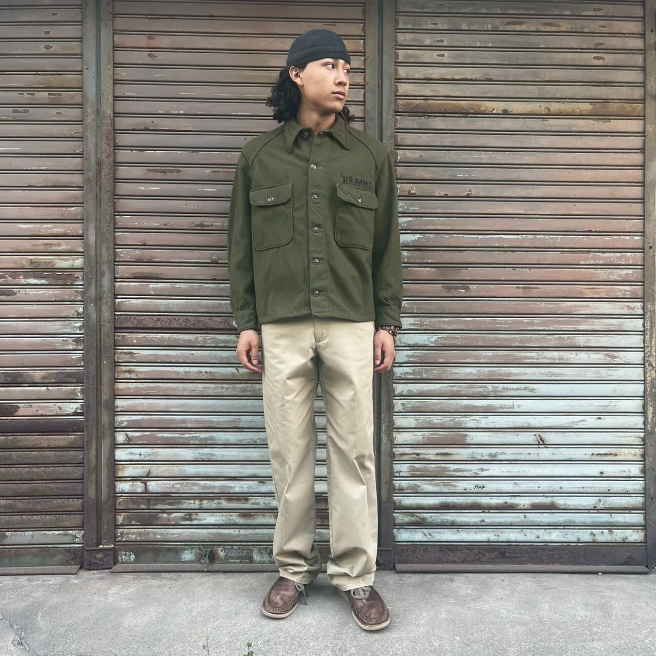 50s US ARMY OG-108 米軍 ウールシャツ 前期型 ヴィンテージ