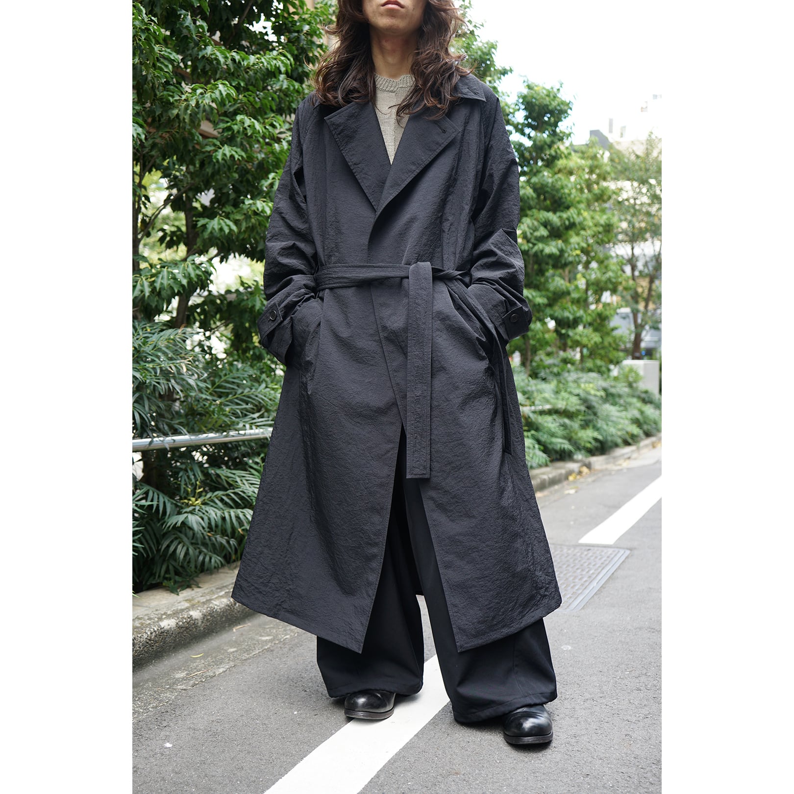 Blanc YM] (ブランワイエム) BL-24A-CNLTC Crispy Nylon Long Trench