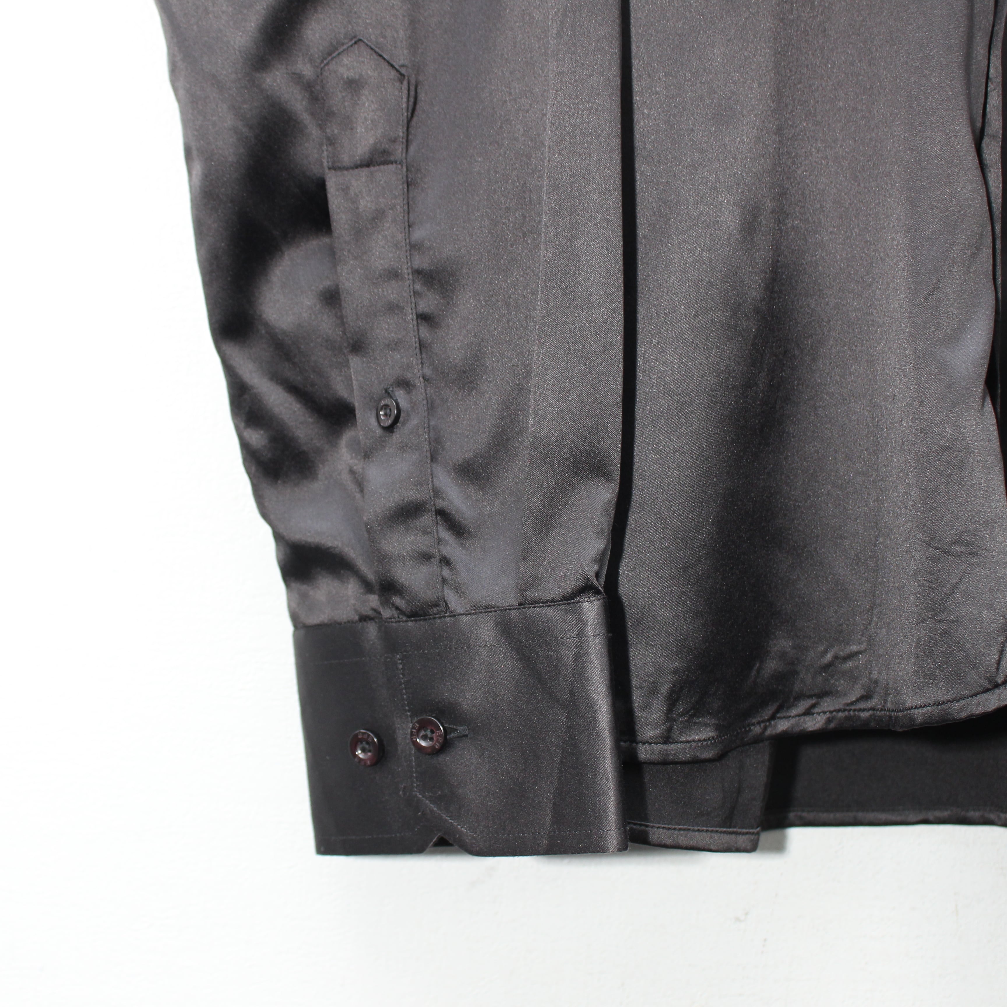 USA VINTAGE EFOR BAND COLLAR SATIN DESIGN SHIRT/アメリカ古着バンド