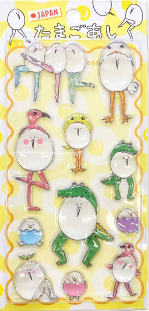 新作☆ たまごあし｜ 第2弾 ぷっくりシール 立体シール  【07. おめかし】