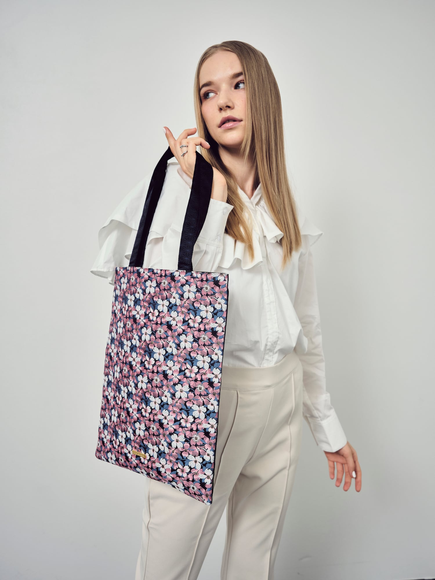 西陣織トートバッグ タテ FLORAL / NTL17 | Tomorrow Fabric