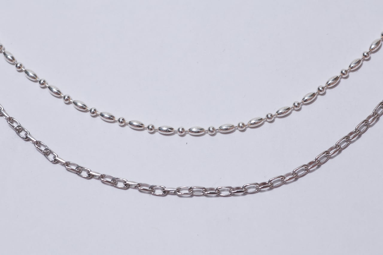 ball chain necklace × medium chain necklace set