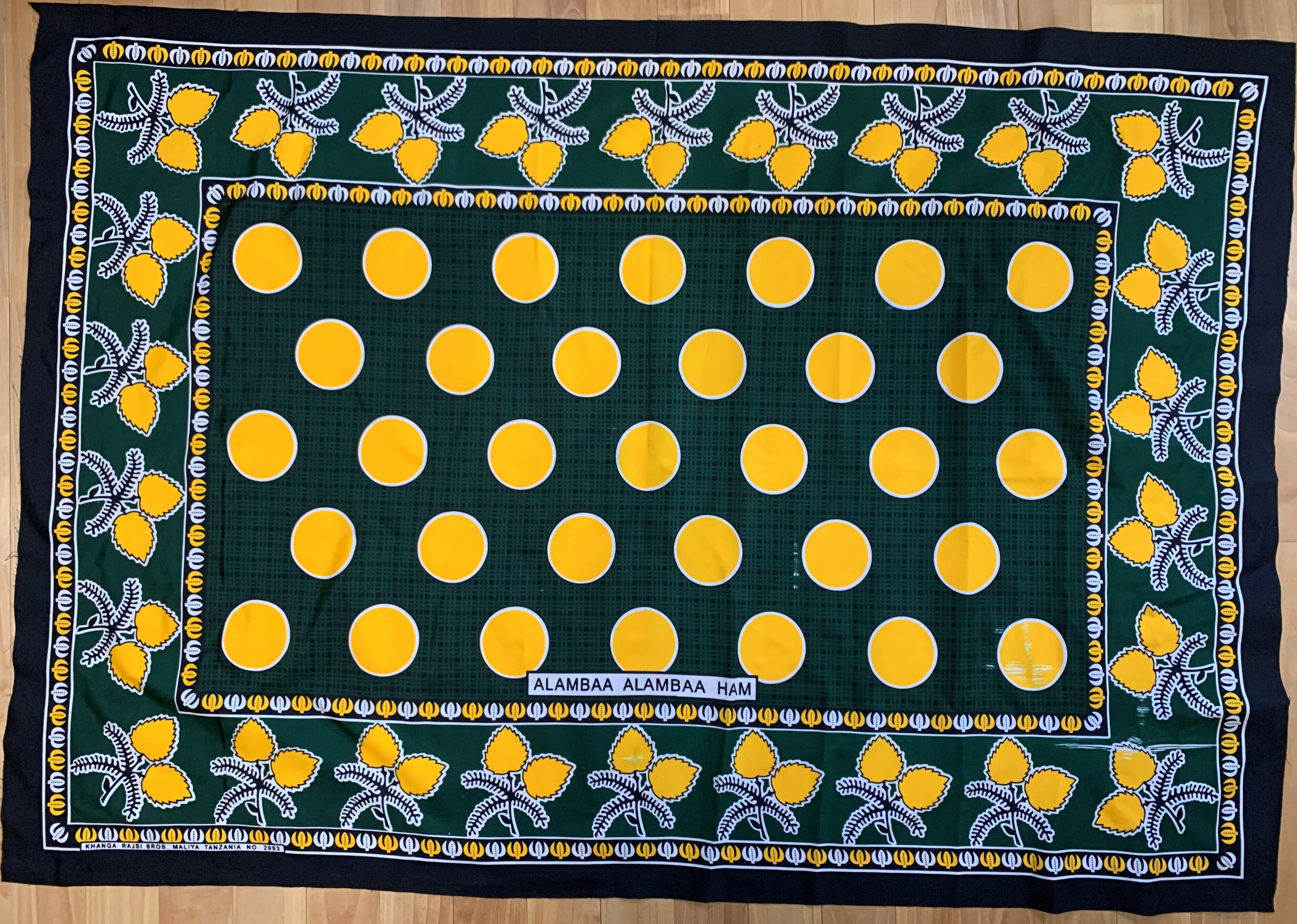 カンガ布  ファブリック（グリーン×イエロー）※④SDGs（訳アリ品）