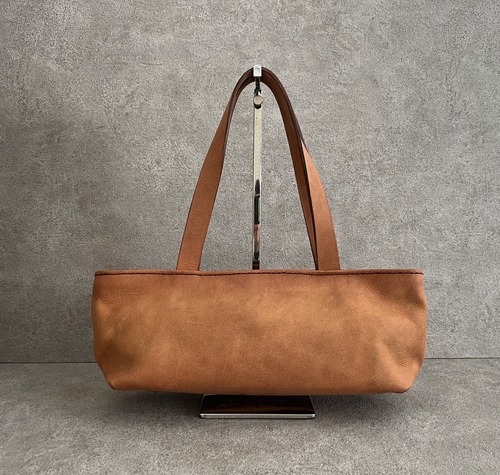 Horizontal tote bag brown 横長トートバッグ ブラウン <C>