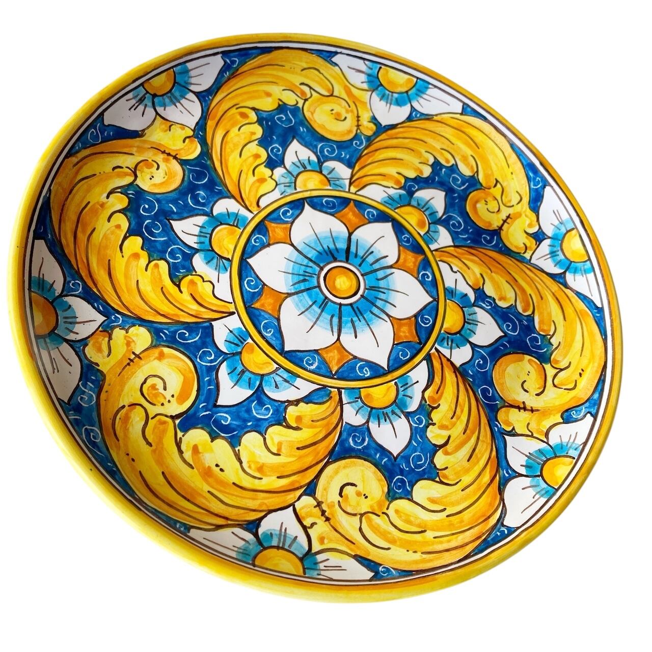 絵皿(L) 26cm GEO038 baroccl Sicilia マヨリカ焼き イタリア陶器