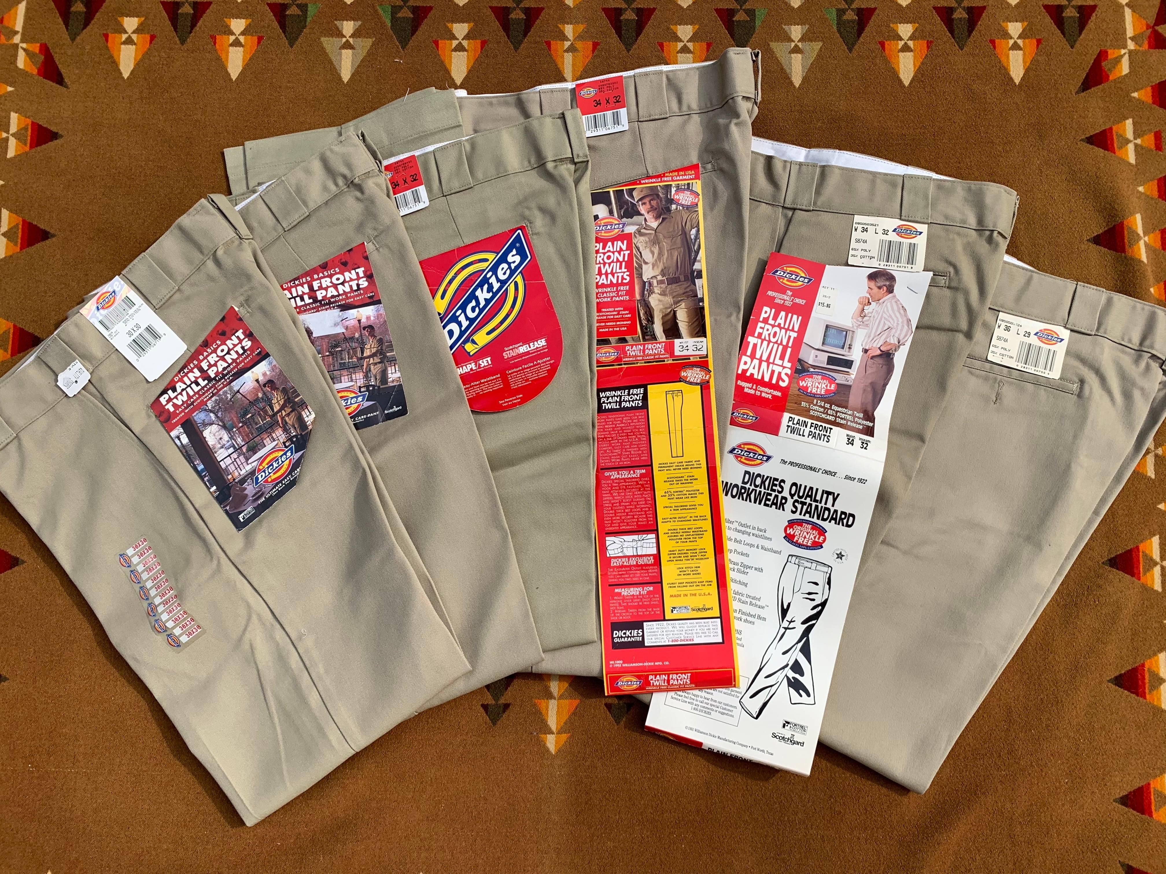 1980-90s Deadstock "Dickies 874KH (Khaki)" Vintage Work Pants