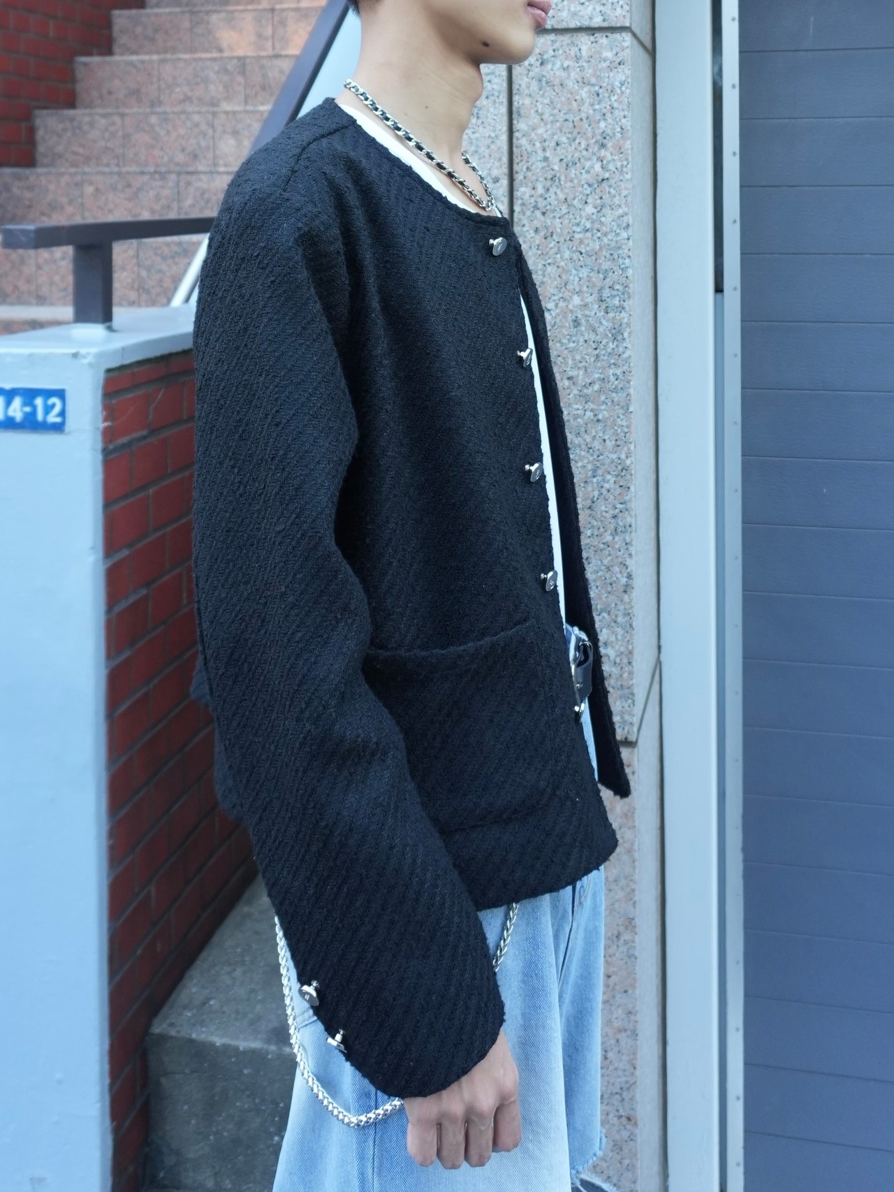 【ALUDE SERECT】small button tweed jacket（2color）