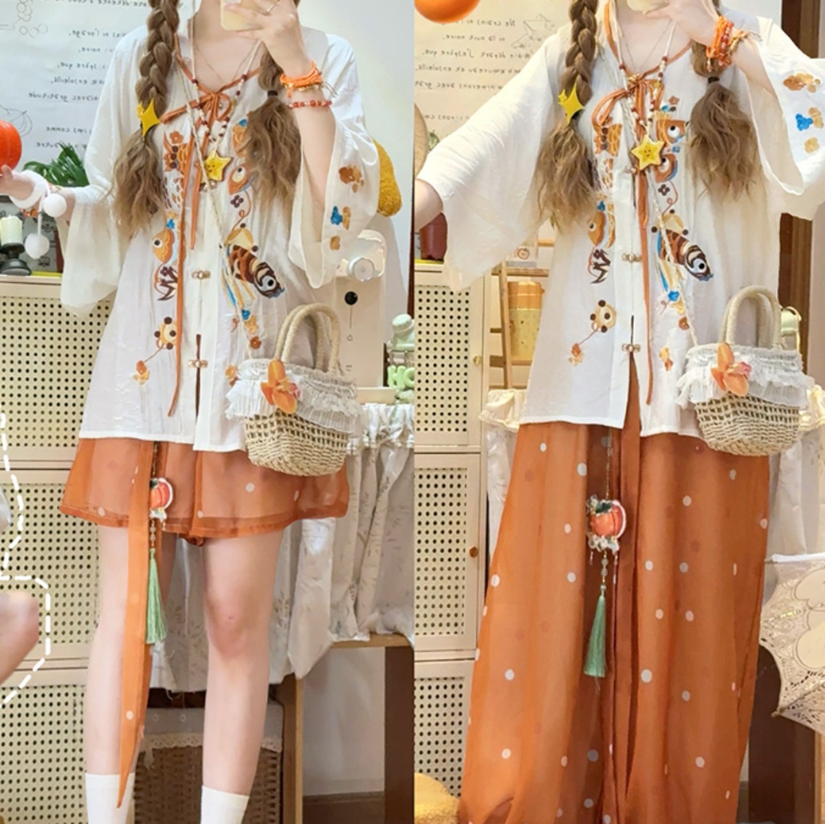 ゆめかわ♡ズボンが選べる♪サマーチャイナセットアップ set23 | ゆめ