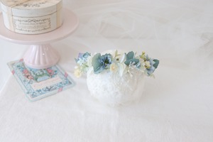 baby♡　newborn 花冠　　ニュアンスブルー　ニューボーンフォト　撮影小物　ベビー