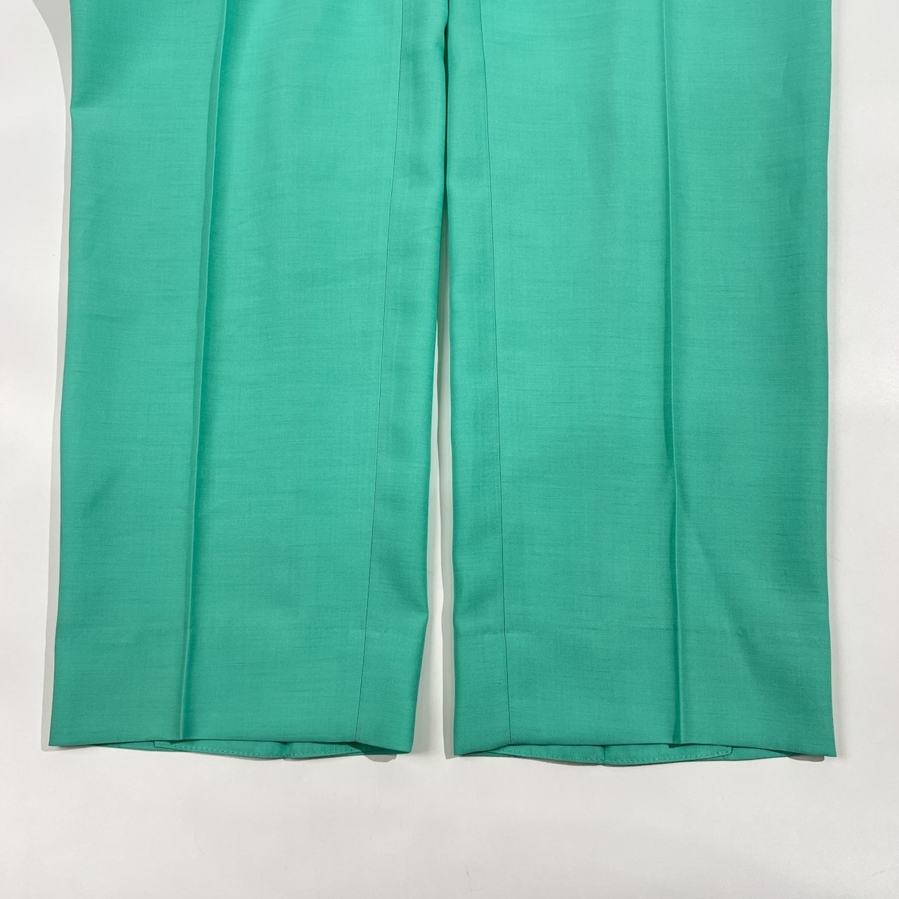 GREEN CLUBS グリーンクラブ ロゴ刺繍 ツータック スラックスパンツ ボトムス サイズ 82 /メンズ/エメラルドグリーン系/ライカ/日本製