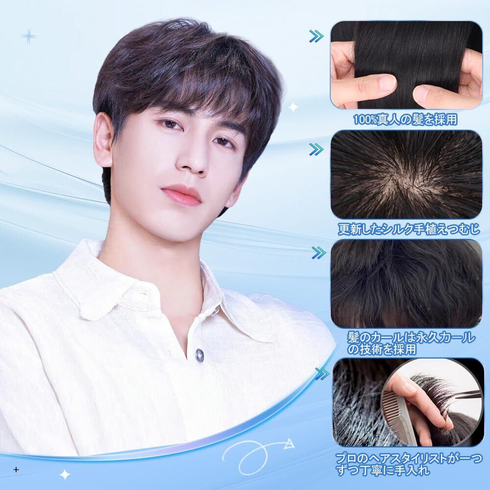 J & S 人毛 メンズウィッグ ショート 手植え かつら 男性 フルウィッグ J & S 人毛 メンズウィッグ ショート 手植え かつら 男性 フルウィッグ