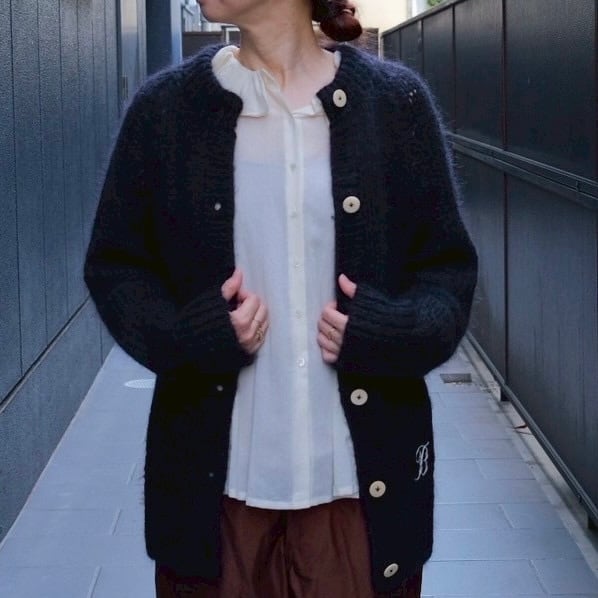 COMOLI(コモリ)18G長袖ニットポロ fade navy (X01-06023） | Debby