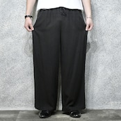 black linen wide easy pants