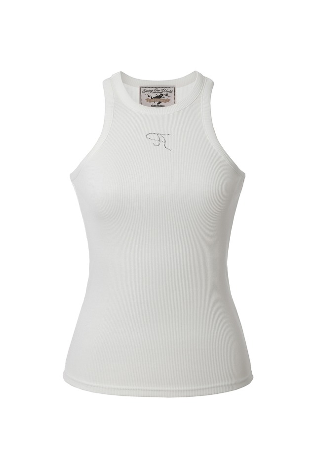 [threetimes] Jewel tank top long length white 正規品 韓国ブランド 韓国通販 韓国代行 韓国ファッション