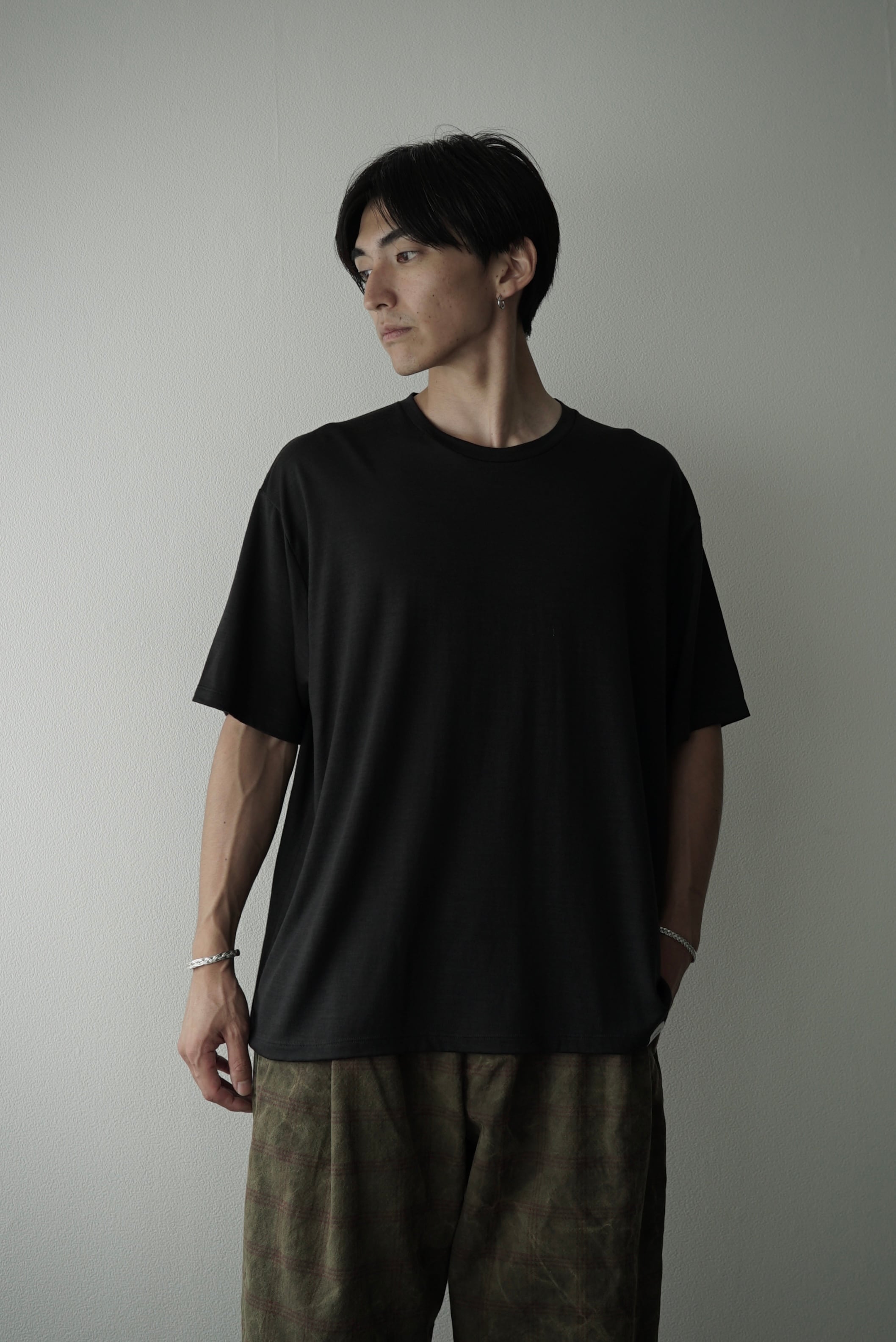 Super140s Washable Wool Jersey / S140 Wool Tee (DARKNESS