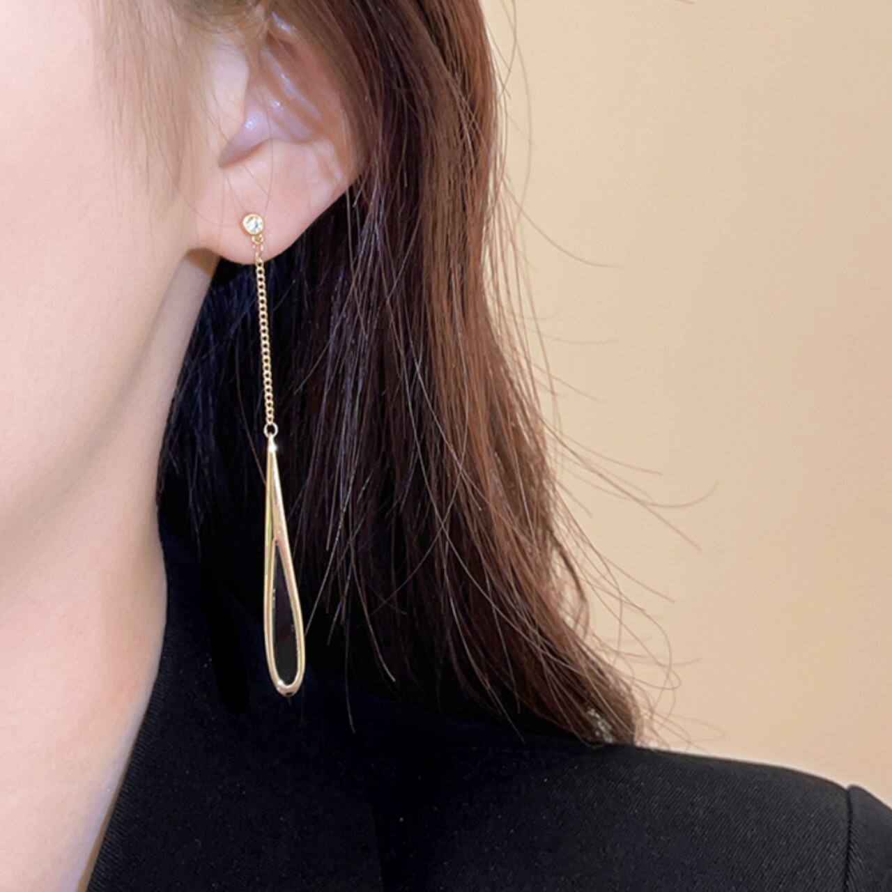 Long water drop earrings S1085