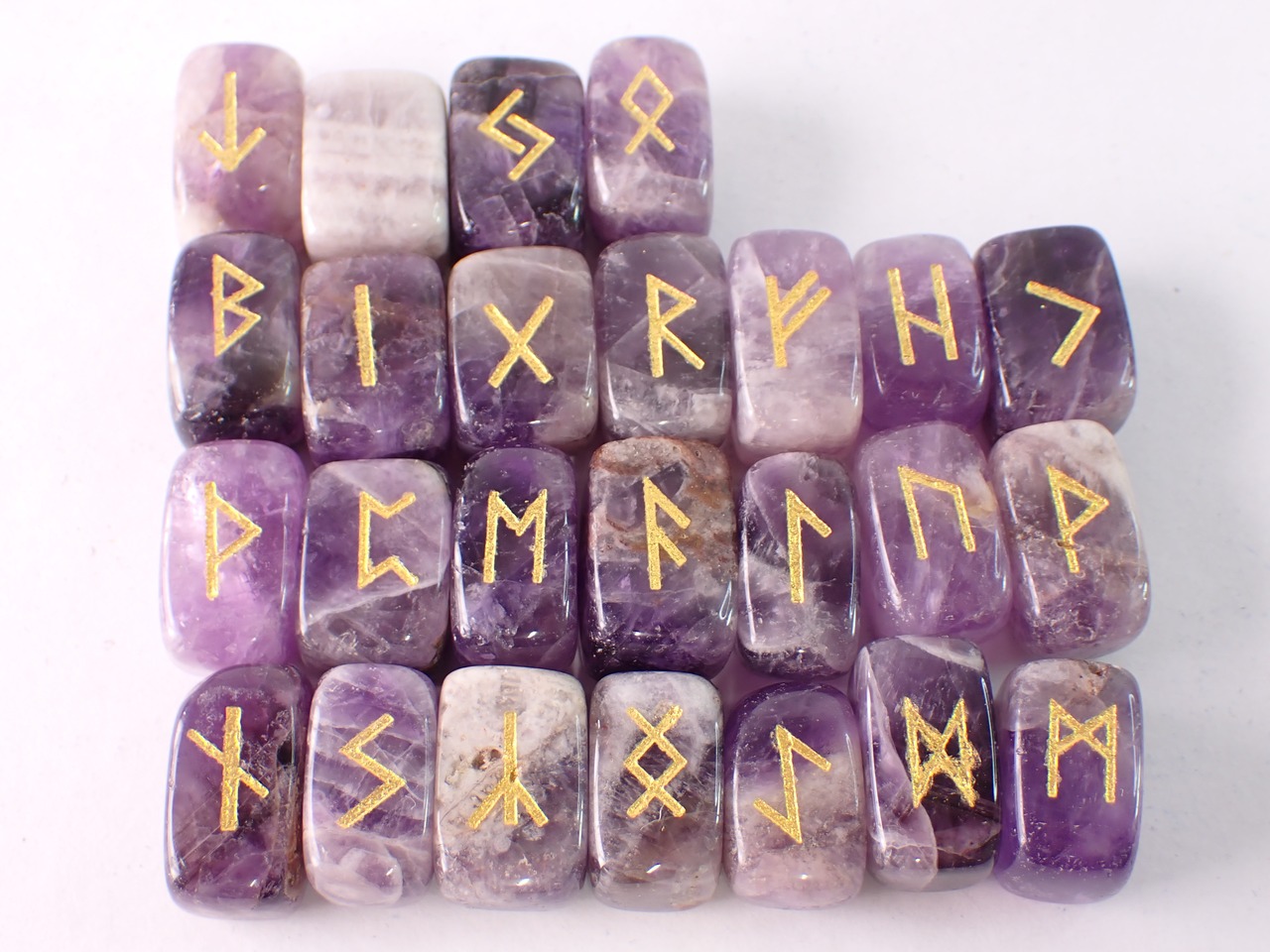 ルーンストーン　アメジスト　25石セット　 [D1-204]