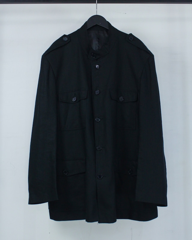 【Caka BLACK】Military Motif Euro Vintage Linen Jacket