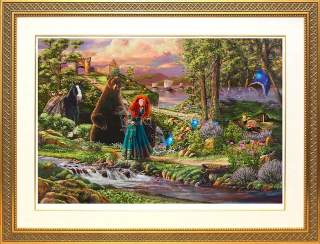 ディズニー絵画「メリダとおそろしの森」作品証明書 展示用フック付ジークレ【インテリア】【アート】【Disney】【絵画インテリア】