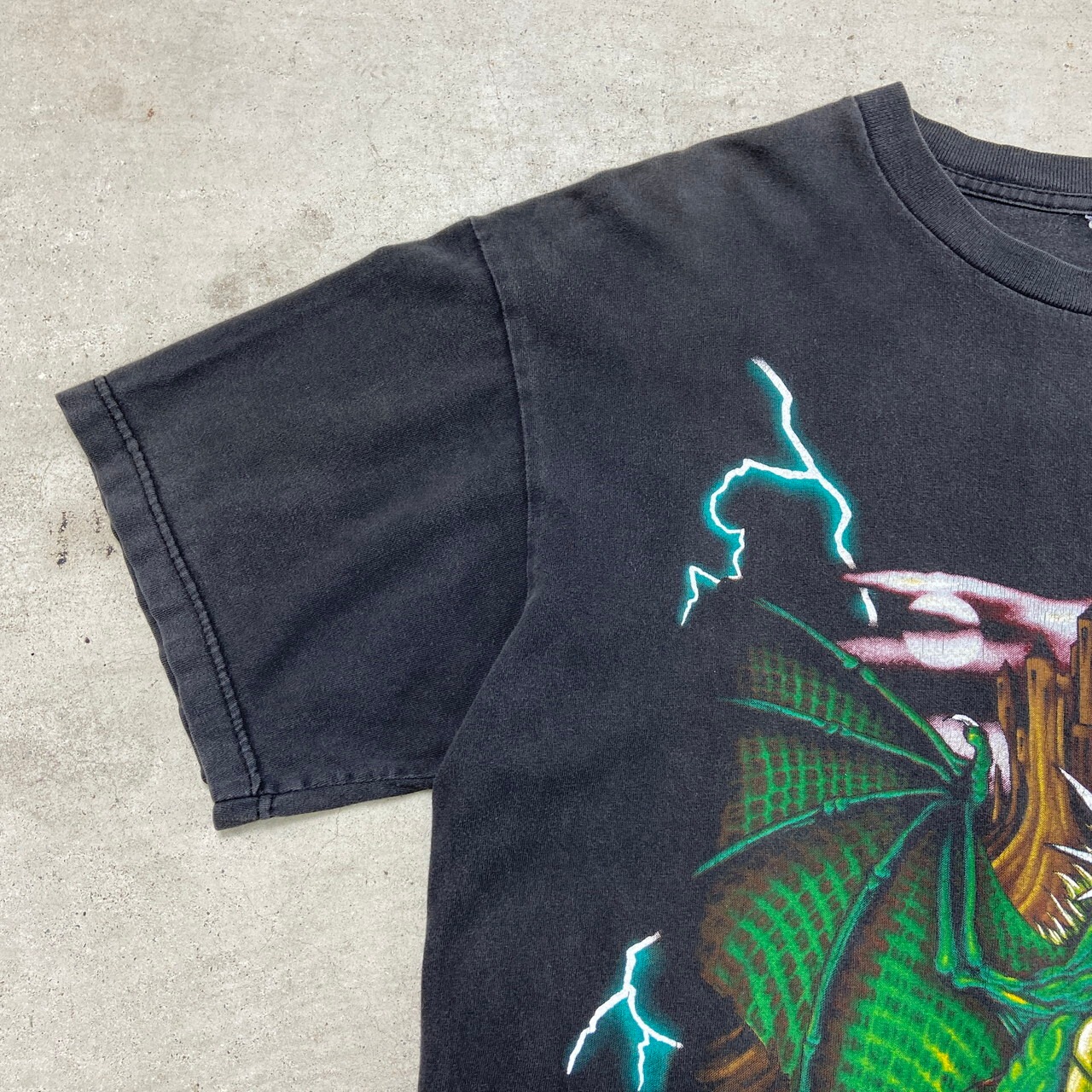 90年代 USA THUNDER サンダー ドラゴン オーバープリントTシャツ  
